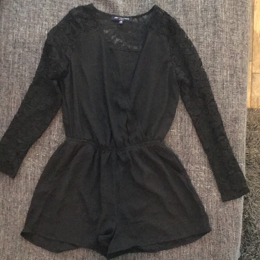 One Clothing Long Sleeve Lace Romper